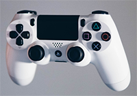 white Playstation controller.